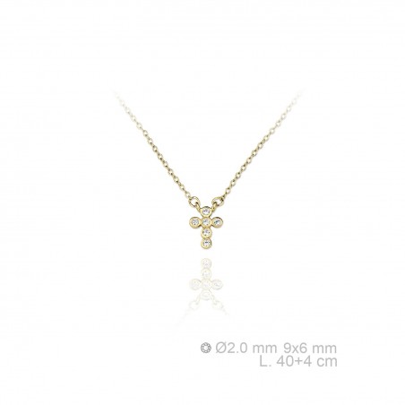 Gargantilla Cruz Circ Dorada