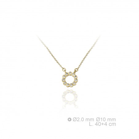 Gargantilha em Prata Esterlina e Zircões (Madrepérola)