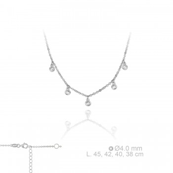 Silver Necklaces with Cubic...
