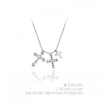 Silver Necklaces with Cubic...