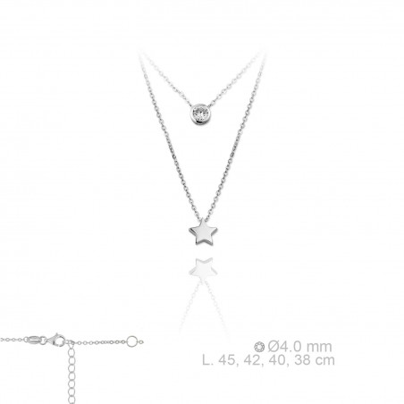 Silver Necklaces with Cubic Zirconium 