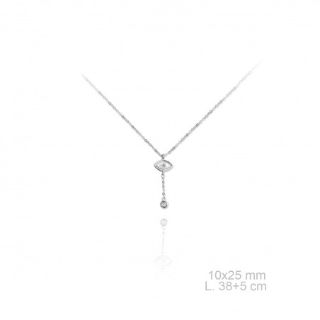 Gargantilha em Prata Esterlina e Zircões (Madrepérola)