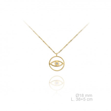 Gargantilla Ojo Zirc. Colecc. Luz Dorada