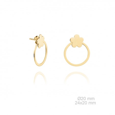 Pendientes Aro Flor Dorados