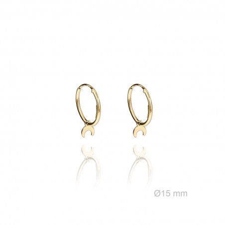 Pendientes Aro lunita dorados