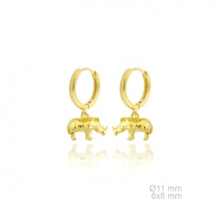 Pendientes Aro ANIMALS Rino Dorado