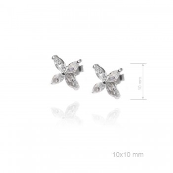 Silver Earrings with Cubir...