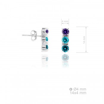 Silver Earrings with Cubir...