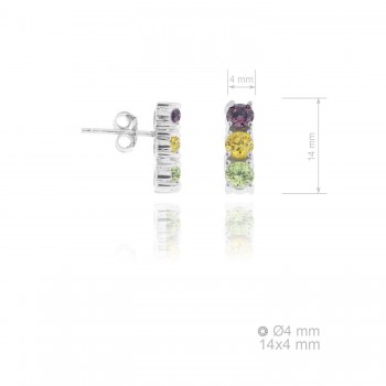 Silver Earrings with Cubir...