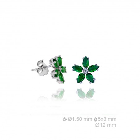 Pendientes de plata con zirconitas engastadas