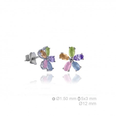 Brincos de Prata Esterlina e Zircônia