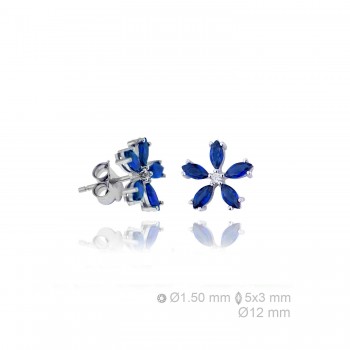 Silver Earrings with Cubir...