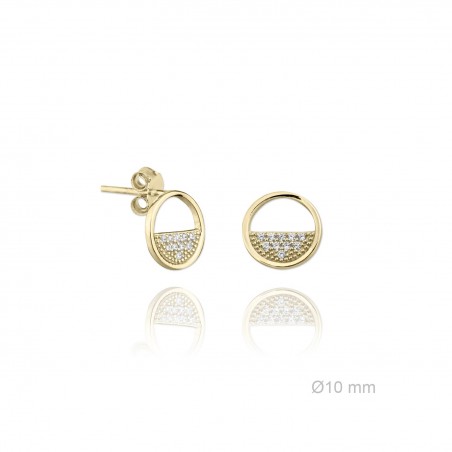 Pendientes Karma dorado mitad circ 