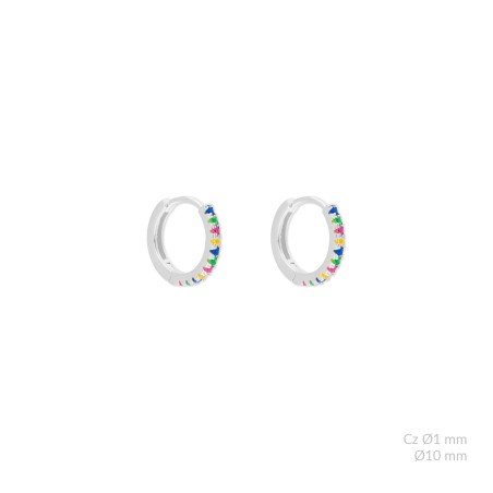 Silver Earrings with Cubir Zirconium | Ø10mm