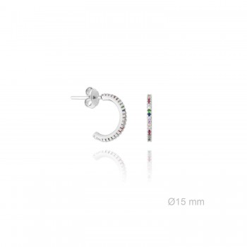 Silver Earrings with Cubir...