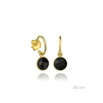 Pendientes aro zirconita negra