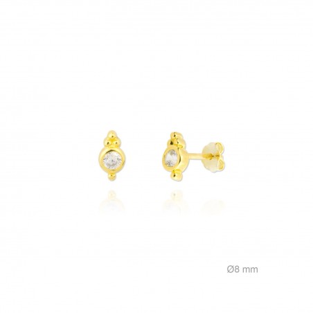 Pendientes de Plata de Ley Chapada en Oro con Zirconitas 