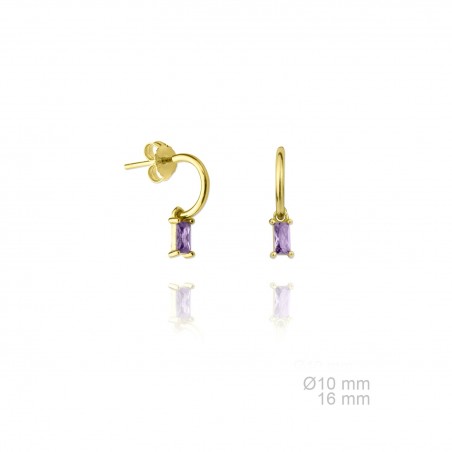 Pendientes de Plata de Ley Chapada en Oro con Zirconitas 