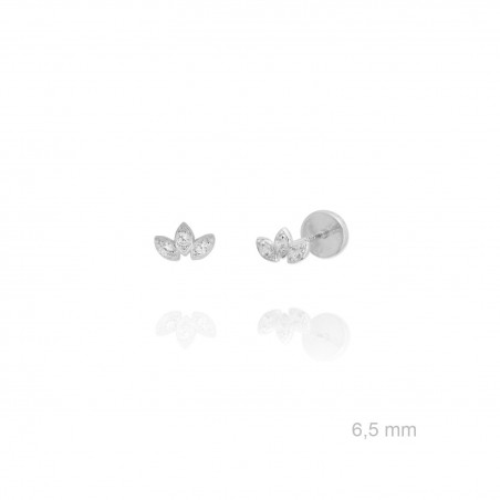 Brincos de Prata Esterlina e Zircônia