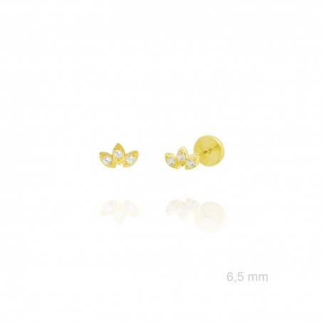 Pendientes de Plata de Ley Chapada en Oro con Zirconitas 