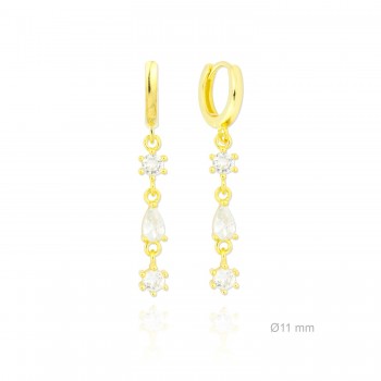 Silver Earrings with Cubir...