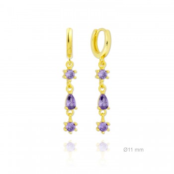 Silver Earrings with Cubir...