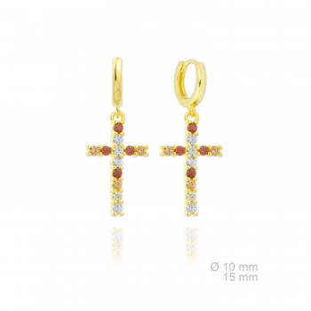 Silver Earrings with Cubir...