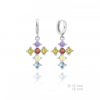 Silver Earrings with Cubir...