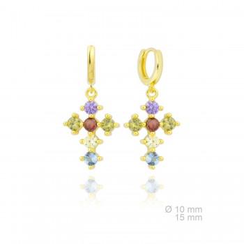 Silver Earrings with Cubir...