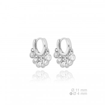 Silver Earrings with Cubir...