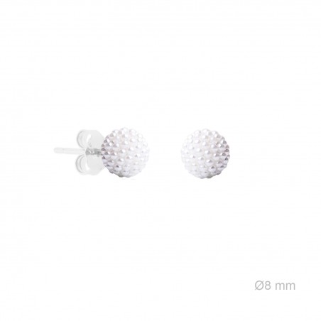 Pendientes de plata con multiperlas sinteticas 8mm