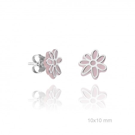 Pendientes Flor piedra sint. rosas
