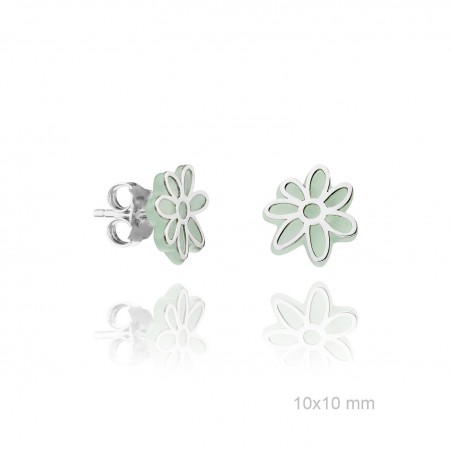 Pendientes Flor piedra sint. verdes