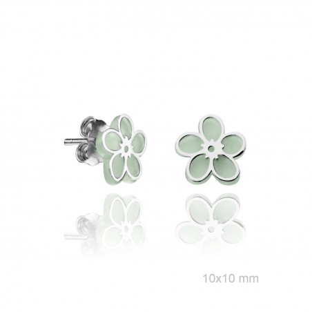 Pendientes Flor piedra sint. Verdes