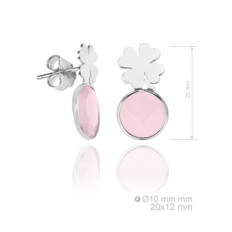 Pendientes Tu y Yo Florales Trebol Rosa