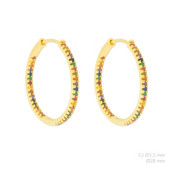 Silver Earrings with Cubir...