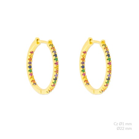 Aros de Plata de Ley y Circonita | Ø22mm