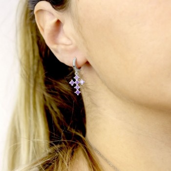 Silver Earrings with Cubir... 2