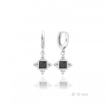 Silver Earrings with Cubir...