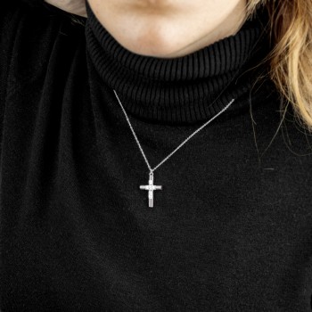 Silver necklace with zircons 2