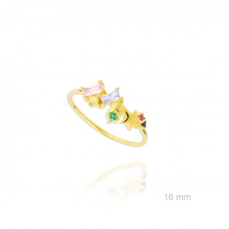 Anel de Prata Esterlina e Zircônia