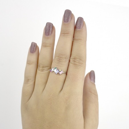 Sortija de Plata de Ley y circonita