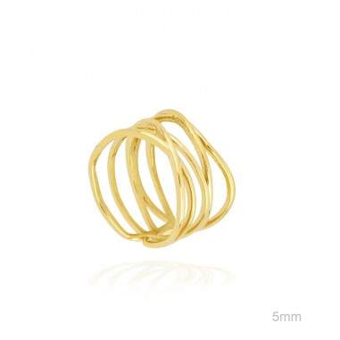 Anillo Dorado Hilos Entrelazados