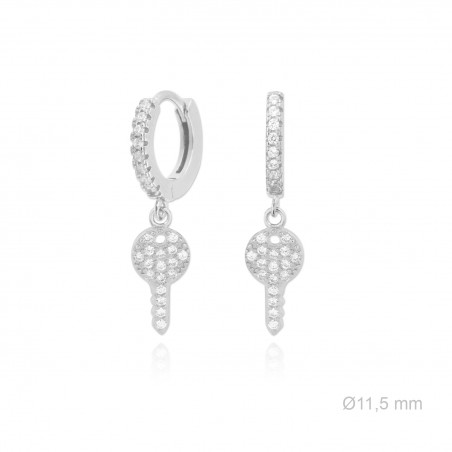 Silver earrings with cubic zirconium