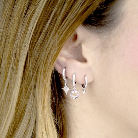 Brincos de Prata Esterlina com zircônia