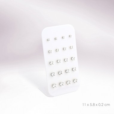 Présentoir - 10 paires de boucles d'oreilles (fermoir poussette)