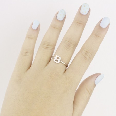 Bague en Argent | Lettre B