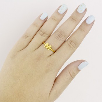 Silver ring | Letter M 2