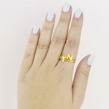 Bague en Argent | Lettre N 2