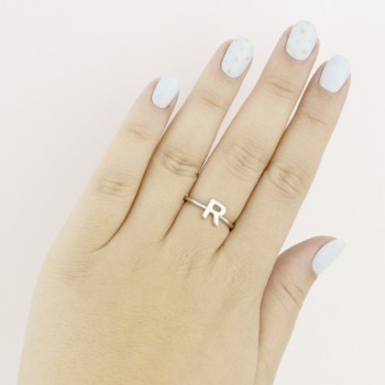 Silver ring | Letter R 2